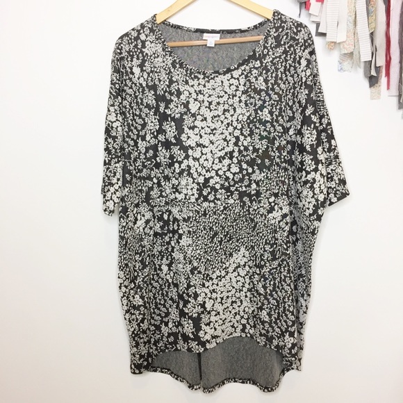 LuLaRoe Tops - Lularoe Irma tunic top gray white floral XL